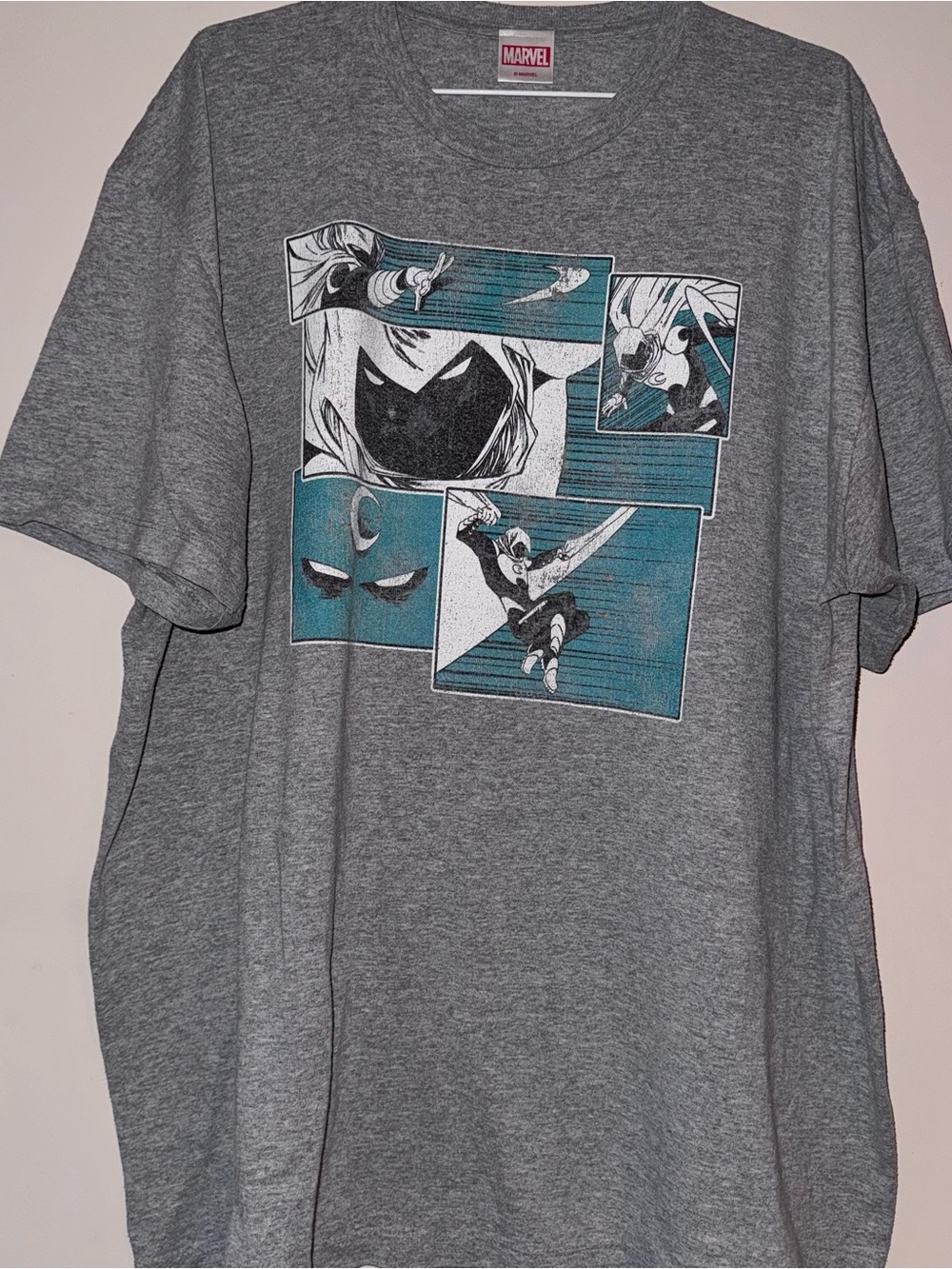Marvel Moonknight Men’s Grey Graphic Comic Panel T-Shirt